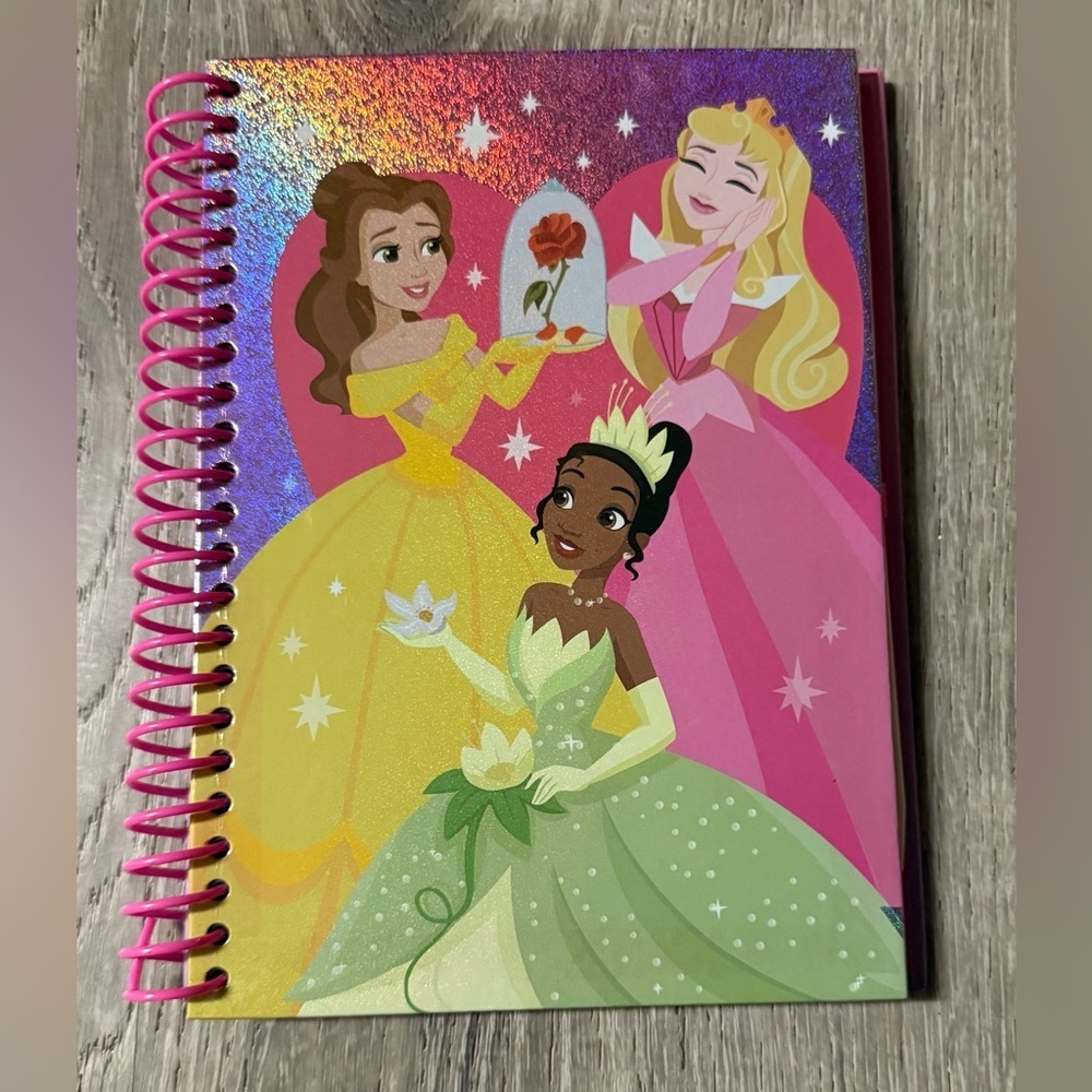 Disney Princess Spiral Notebook Belle Ariel Rapunzel Journal 8x6